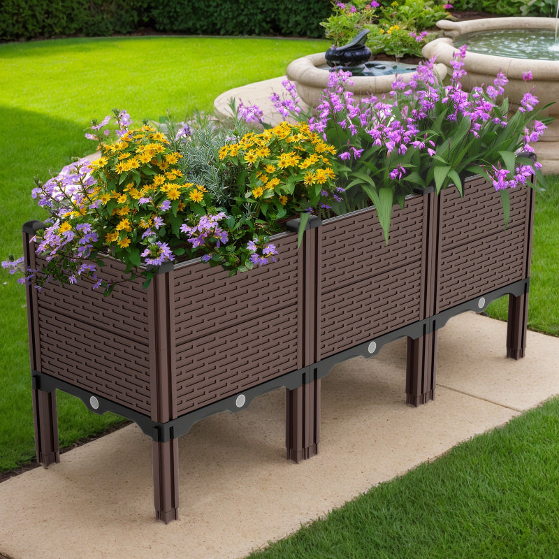 All-Weather Raised Planter Box for Patio with Drainage