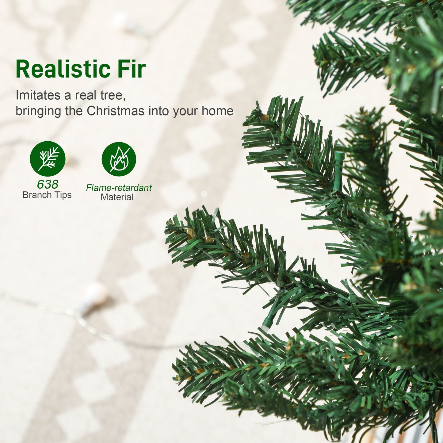 HOMCOM 5 Ft Slim Christmas Tree, RGB Lights & Remote