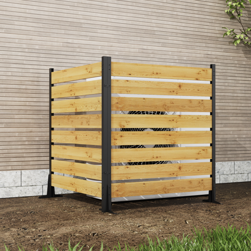 Goodyo Cedar Privacy Screen for Outdoor Bins & AC, 2 Panels
