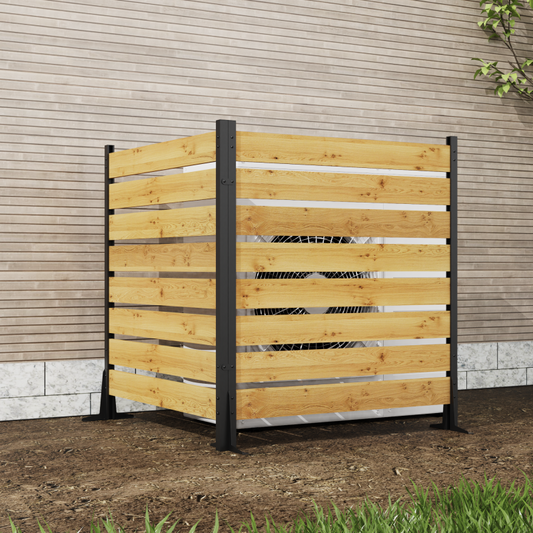 Goodyo Cedar Privacy Screen for Outdoor Bins & AC, 2 Panels