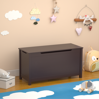 White Kids' Toy Box for Playroom with Safety Hinged Lid