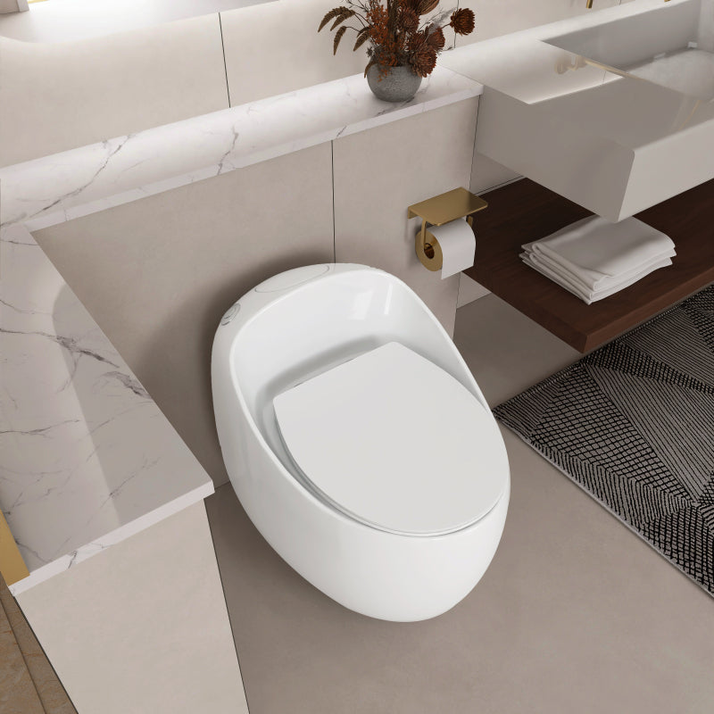 Modern Egg-Shape Bathroom Toilet, Water-Saving 1.28 GPF