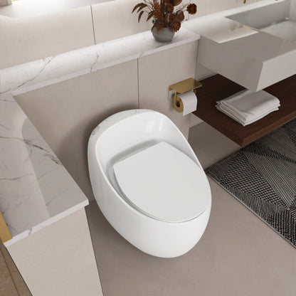 Modern Egg-Shape Bathroom Toilet, Water-Saving 1.28 GPF