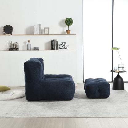 Modern Plush Bean Bag Chair for Living Room with Ottoman