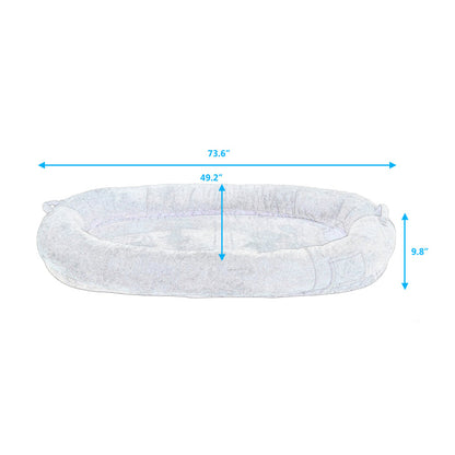 Human Dog Bed for Adult, Giant Extra Large Memory Foam Human Size Pet Bed for People, Fluffy Plush Dog Bed for Human with Storage Pocket  Cover Portable Handle Non-Slip Bottom