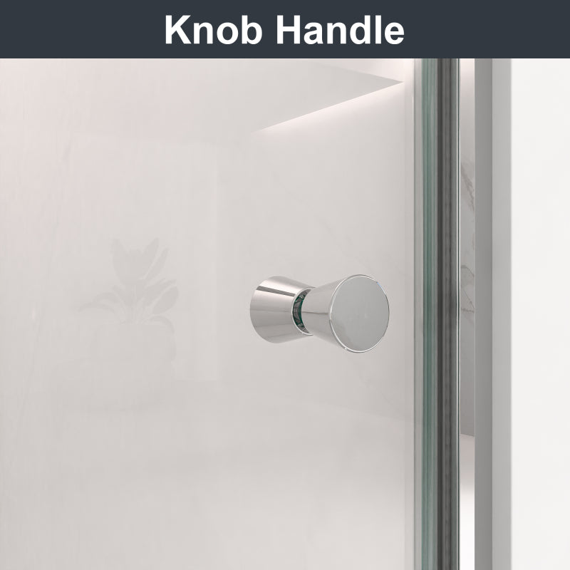 Semi-Frameless Chrome Pivot Shower Door for Bath 1/4" Glass