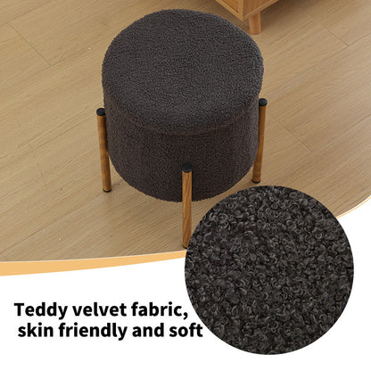Modern Round Storage Ottoman, Removable Lid for Living Room