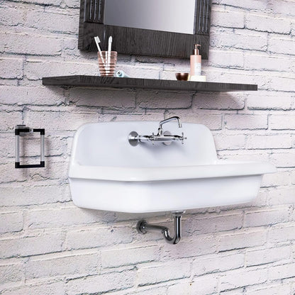 ELLAI Farmhouse Wall-Mount Laundry Sink, 36-Inch High-Back