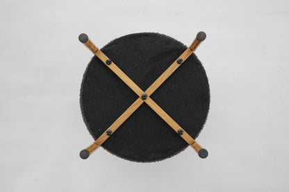 Modern Round Storage Ottoman, Removable Lid for Living Room