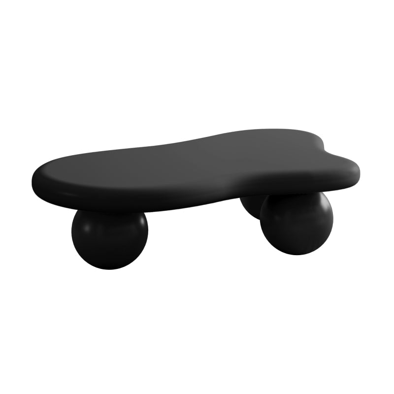 Modern Black Cloud Coffee Table for Living Room, 3 Ball Legs