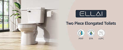 ELLAI Modern ADA Chair-Height Toilet for Bath, 1.28 GPF