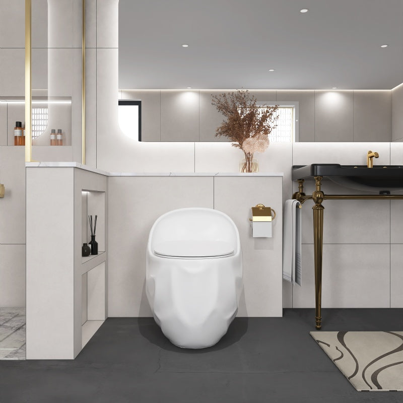 Modern Egg-Shape Bathroom Toilet, Water-Saving 1.28 GPF