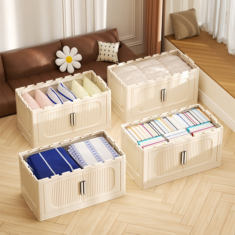 Modern Cream Folding Storage Cabinet for Entryway