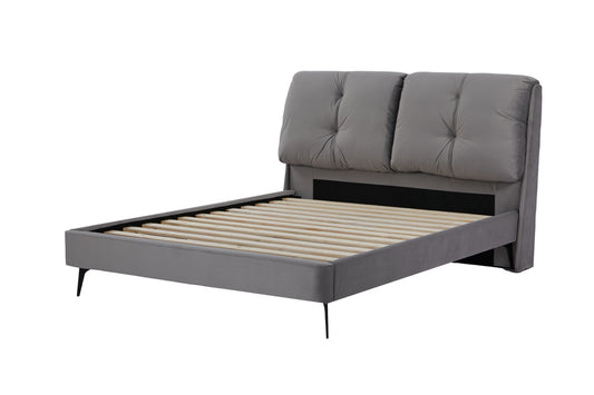 Zephryn Bed Frame &ndash; Solid Wood Structure with Metal Legs