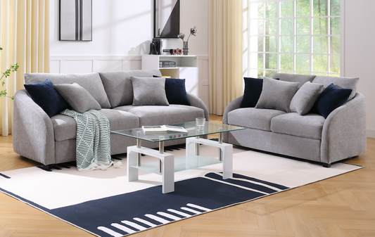 Sorin Sofa Light Grey With Cushions