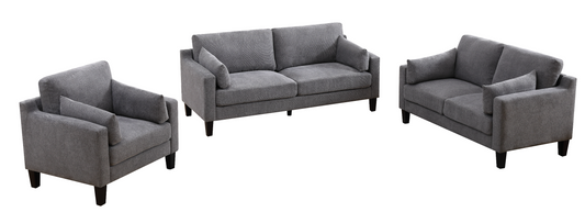Asha Sofa Dark Grey With Wooden Leg