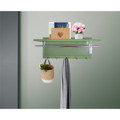 Esyspot Modern Wall Hook Shelf for Entryway, Powder-Coated