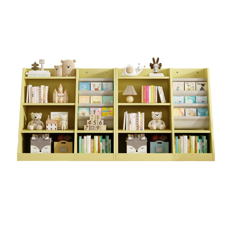 Yellow Wooden Toy Storage Organizer Cabinet Kids Bookshelf  Children Bookcase Toddler Baby Sling Book Rack Shelf for Playroom Bedroom Nursery Hallway School Kindergarten Living Roomy