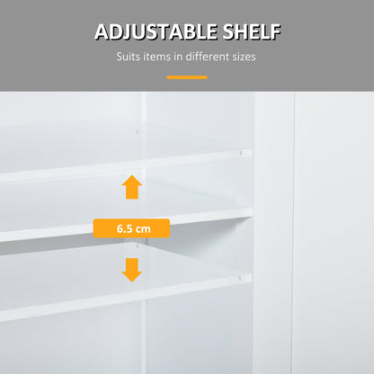 Kleankin Modern White Bathroom Cabinet with Adjustable Shelf