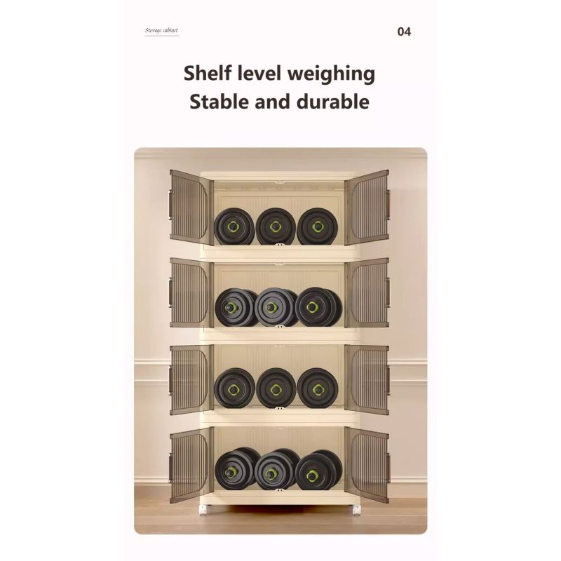 Modern Folding Closet Storage Cabinet with Wheels