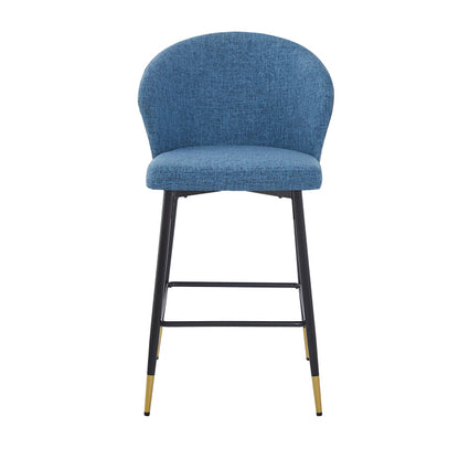 Jacquard Counter Stools for Kitchen, Metal Footrest, 2-Pack