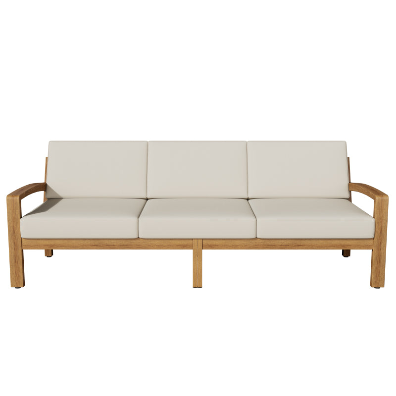 GRENADA Rustic L-Shaped Patio Sectional Sofa Set Acacia Wood