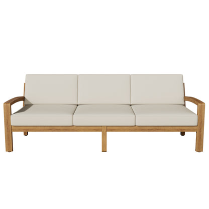 GRENADA Rustic L-Shaped Patio Sectional Sofa Set Acacia Wood