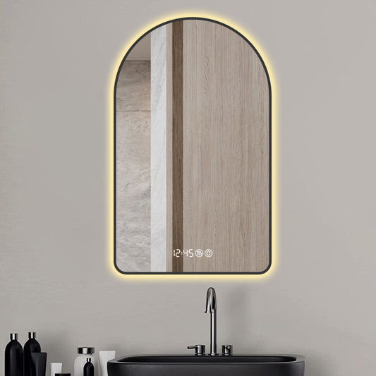 Modern Arched LED Bathroom Mirror, Anti-Fog & Backlit