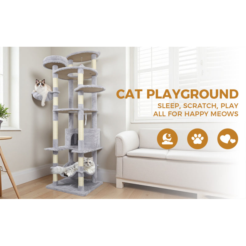gray cat tree