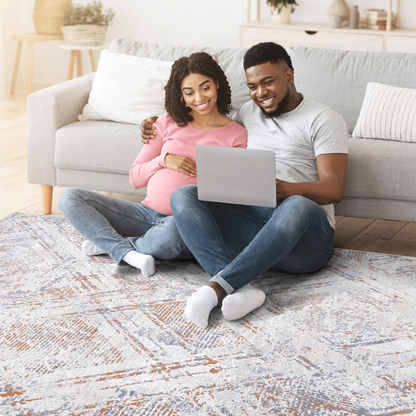 NAAR PAYAS Geometric Area Rug for Living Room, Easy-Care 5x7