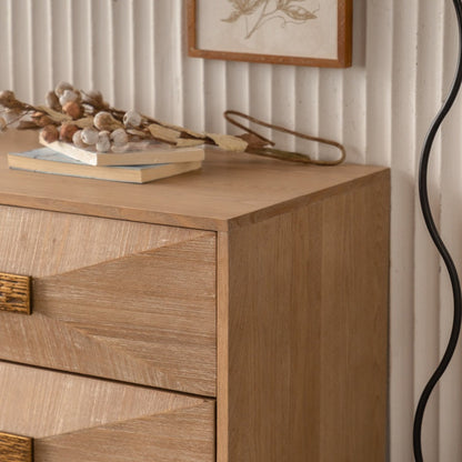 Modern Light Wood Dresser & TV Stand for Bedroom, 6 Drawers
