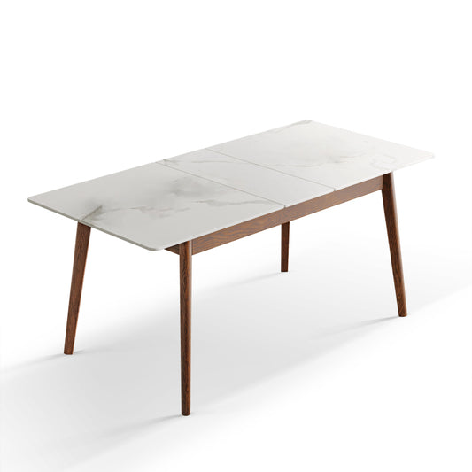 RR Modern Extendable Dining Table, Slate & Oak, 6–8 Seats