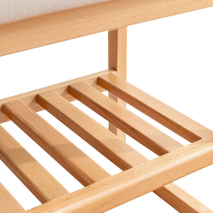 Scandi Shoe Bench for Entryway with Supportive Cushion