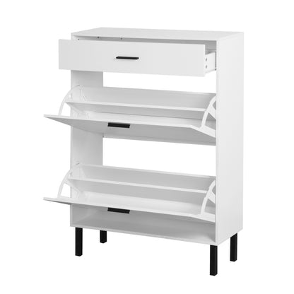 Modern Shoe Cabinet for Entryway with 2 Flip Drawers