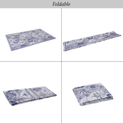 NAAR MAVAL Blue Doormat Rug for Front Door, Washable 2' x 3'