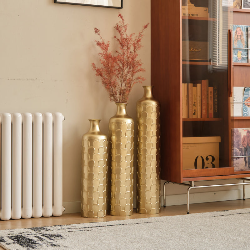 Modern White Floor Vases Set of 3 for Entryway — Tall Accent