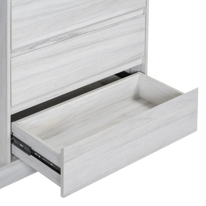 Sleek White Bedroom Wardrobe, 4 Drawers & 3 Shelves