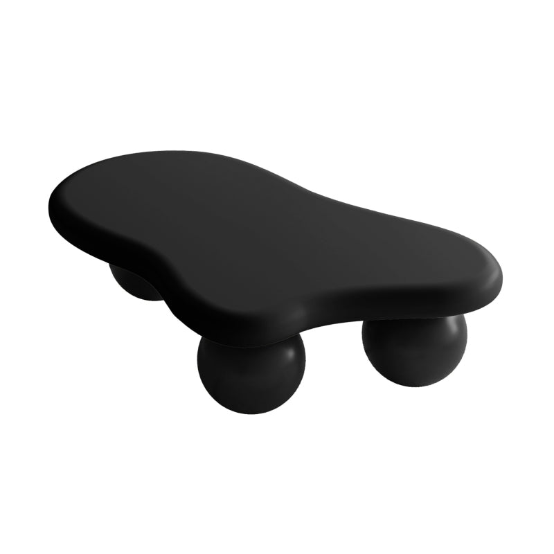 Modern Black Cloud Coffee Table for Living Room, 3 Ball Legs