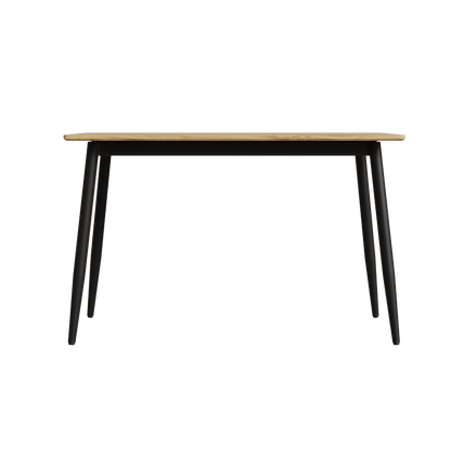 Modern Minimalist Dining Table for Kitchen, Black Metal Legs