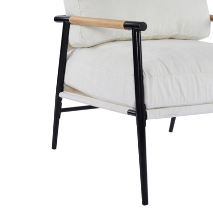 Modern Accent Chair for Living Room, Plush Seat & Wood Arms