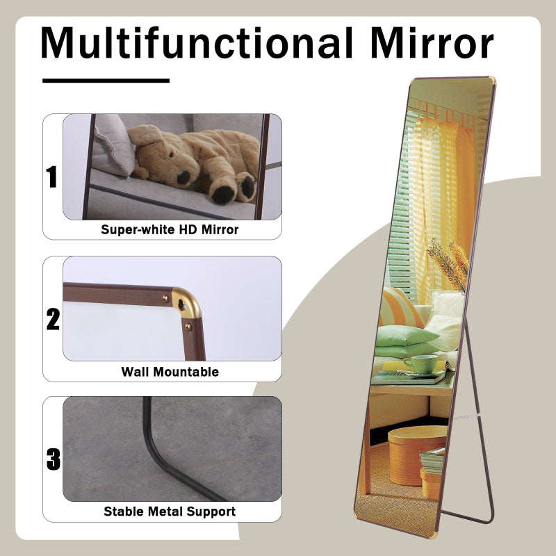 Modern Full-Length Mirror for Bedroom, 60x16 Stand/Wall