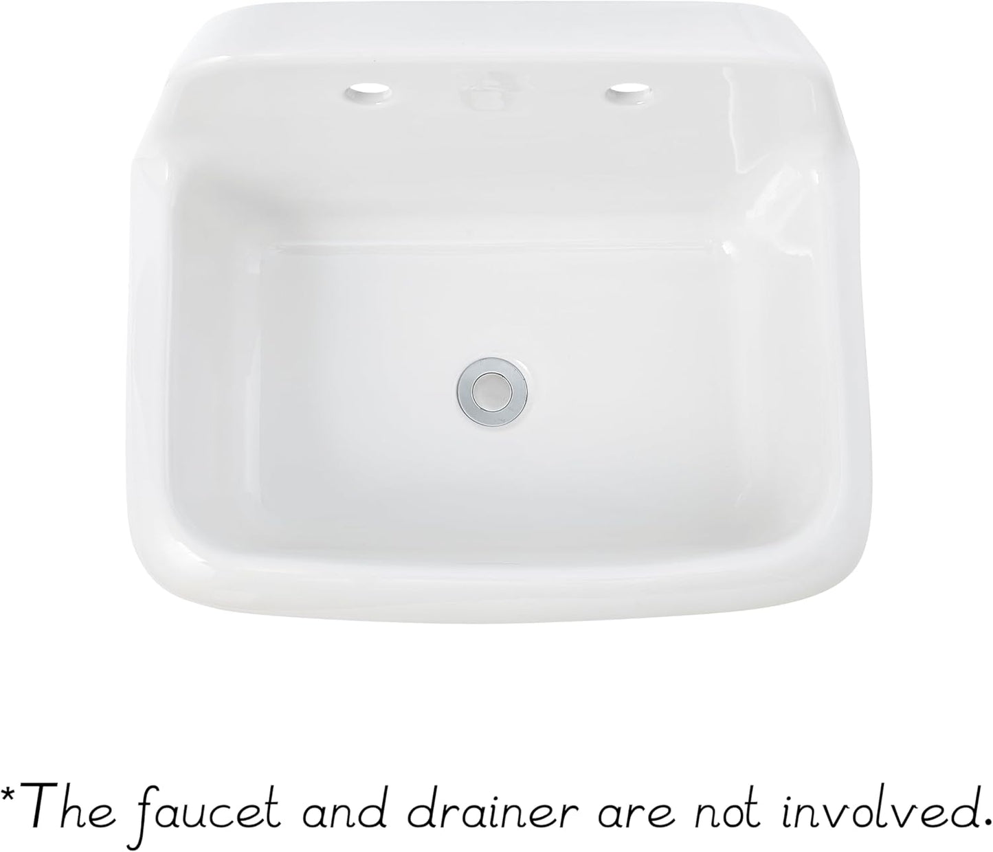 ELLAI Farmhouse Wall-Mount Laundry Sink with High Back