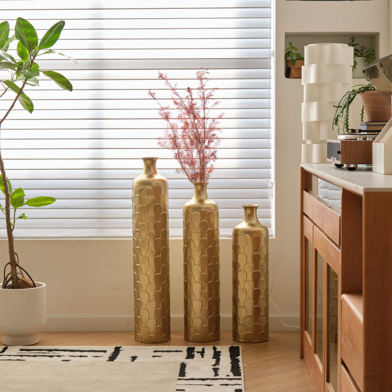 Modern White Floor Vases Set of 3 for Entryway — Tall Accent