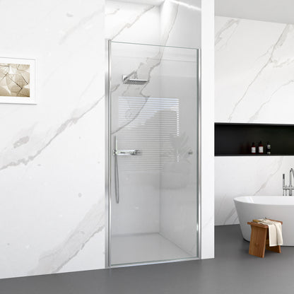 Semi-Frameless Chrome Pivot Shower Door for Bath 1/4" Glass