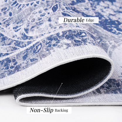 NAAR MAVAL Blue Doormat Rug for Front Door, Washable 2' x 3'
