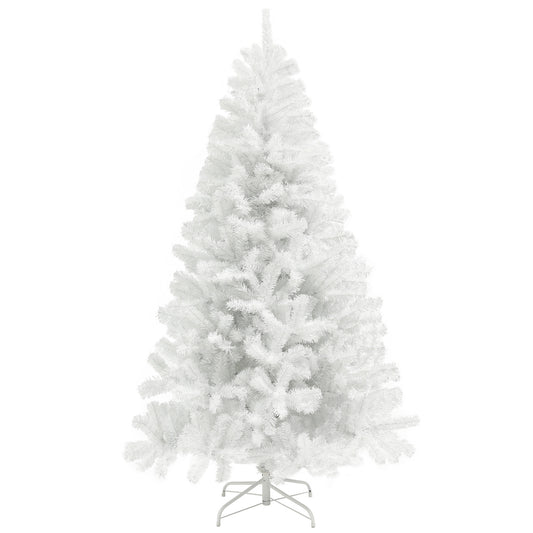HOMCOM White 9ft Faux Christmas Tree for Holidays, Auto-Open