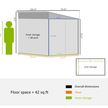 Outsunny White Metal Garden Shed, Lockable Yard Storage