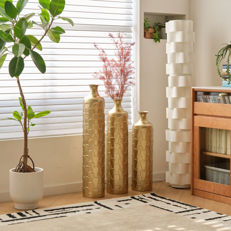Modern White Floor Vases Set of 3 for Entryway — Tall Accent