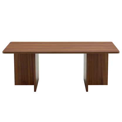 Modern Walnut Coffee Table, Living Room, Triangular Base