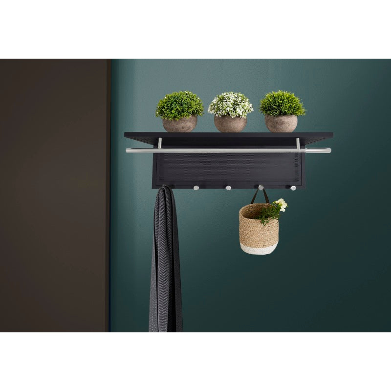 Esyspot Modern Wall Hook Shelf for Entryway, Powder-Coated